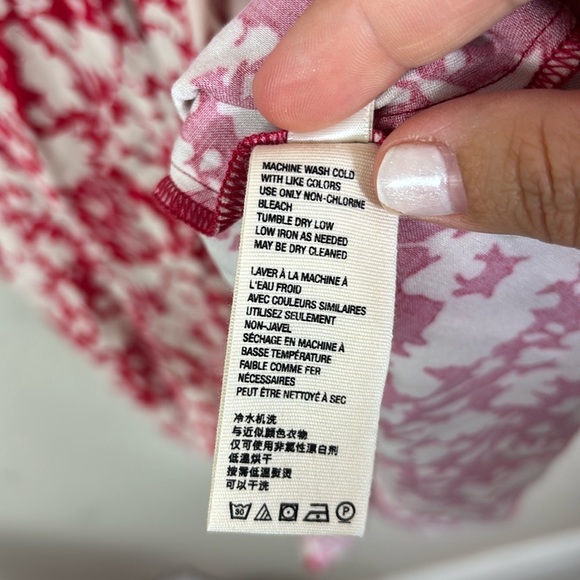 NWT Free People Red Cream Floral Deep Vneck Midi Dress size 2 - Picture 7 of 15